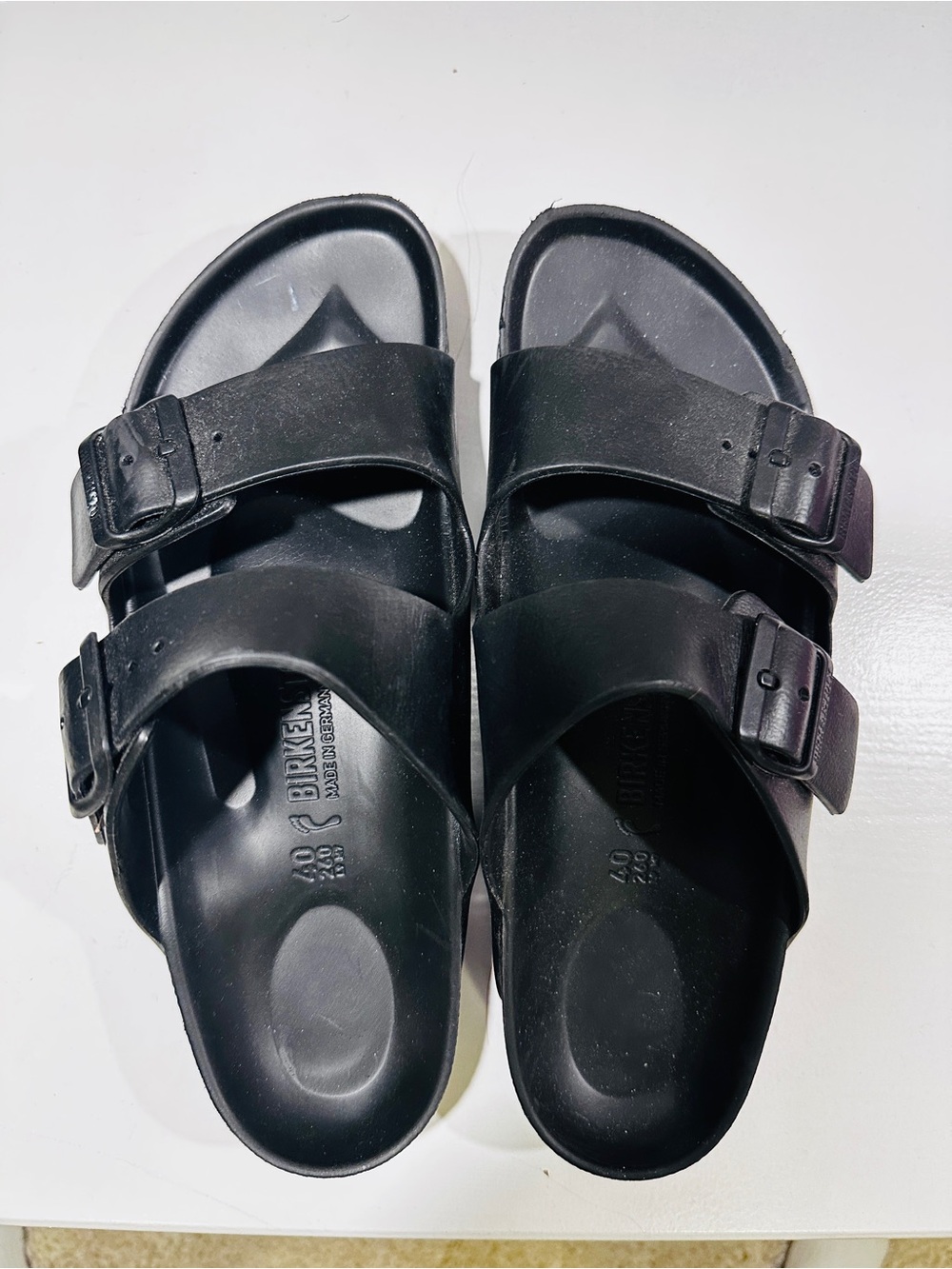 Birkenstock Black Two-Strap EVA Sandals